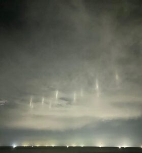 Unusual Light pillars observed in Japan in 2024